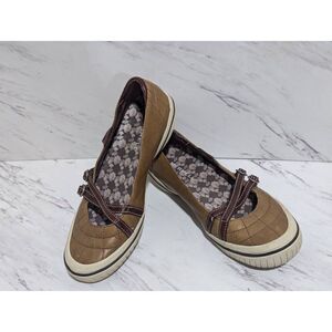 Merrell Women's Brown Bungee Strap Closure Zodiac Golden Taupe Flat Shoe Size 8